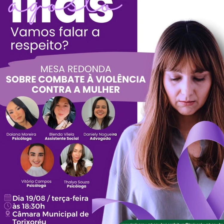 Agosto Lilás - Combate a violência contra a mulher